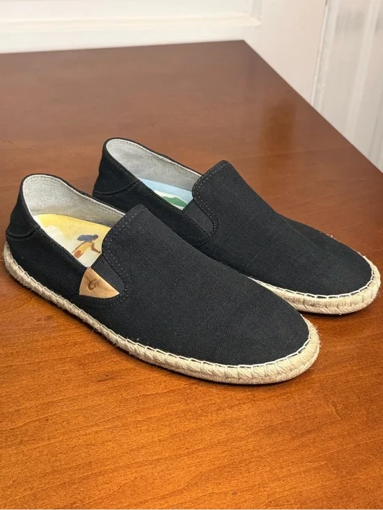 OluKai Kaula Pa’a Kapa Espadrilles Slip on in Black Size 7.5 - Picture 4 of 7